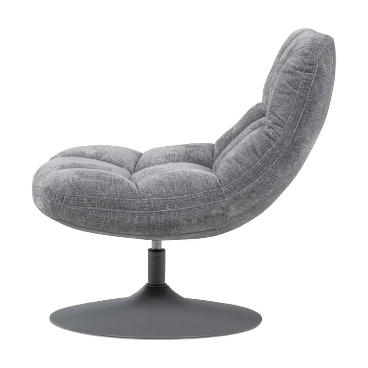 Elvi Draaifauteuil chenille structuur lichtgrijs