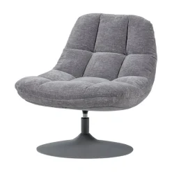 Elvi Draaifauteuil chenille structuur lichtgrijs