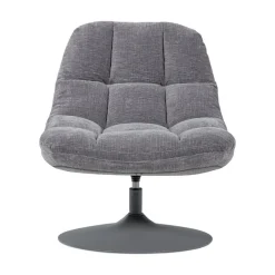 Elvi Draaifauteuil chenille structuur lichtgrijs