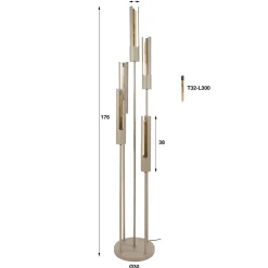 Elvira 5-lichts Vloerlamp getrapt Beige