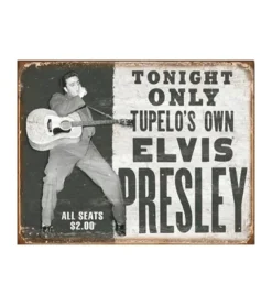 Elvis Presley tonight only - metalen bord
