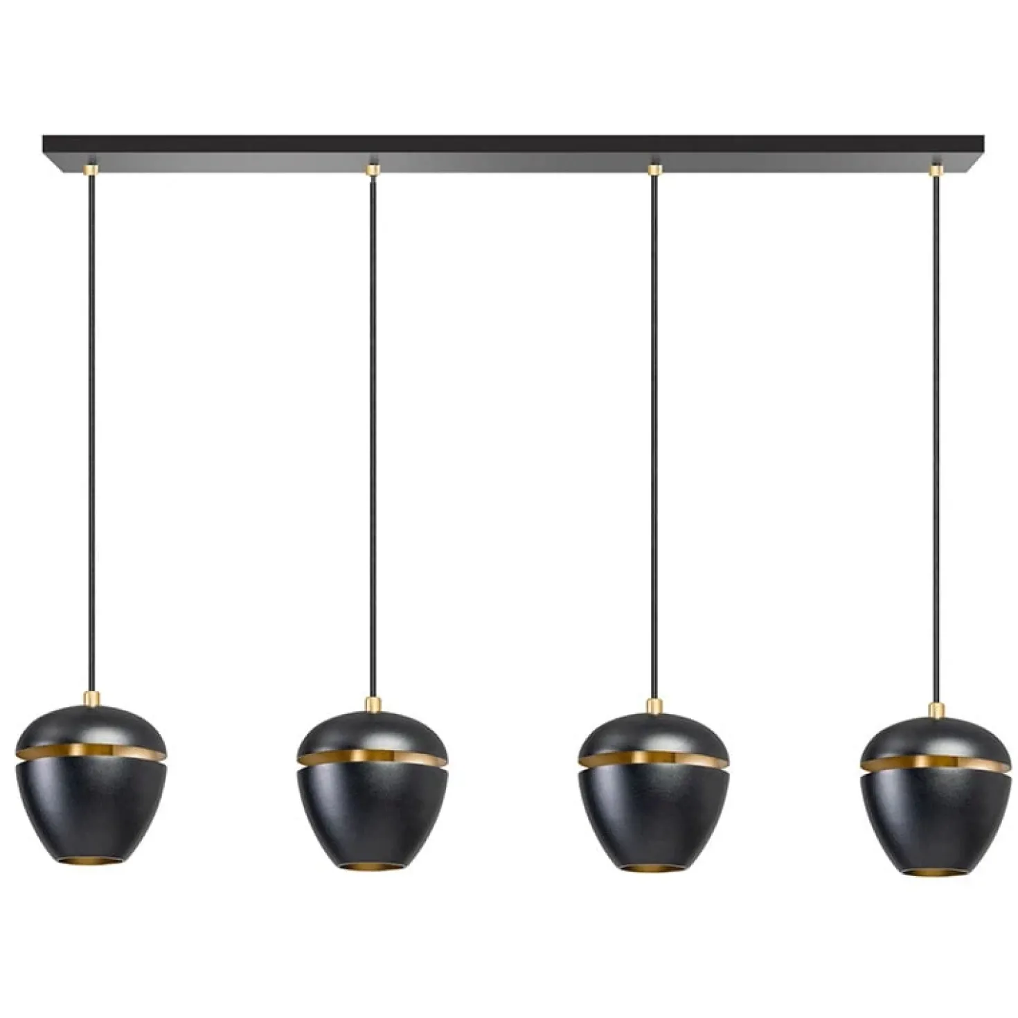 ETH Claire 4-lichts hanglamp zwart/goud