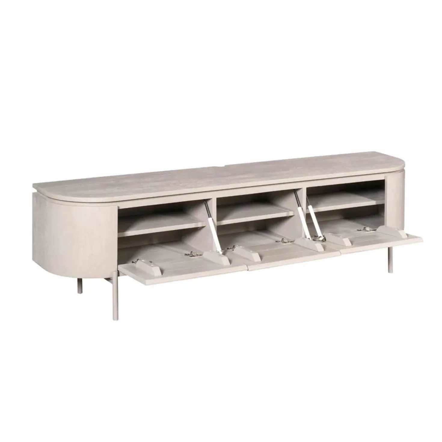 Evi Zwevend Tv meubel Taupe Mangohout 160cm