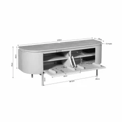 Evi Zwevend Tv meubel Taupe Mangohout 120cm