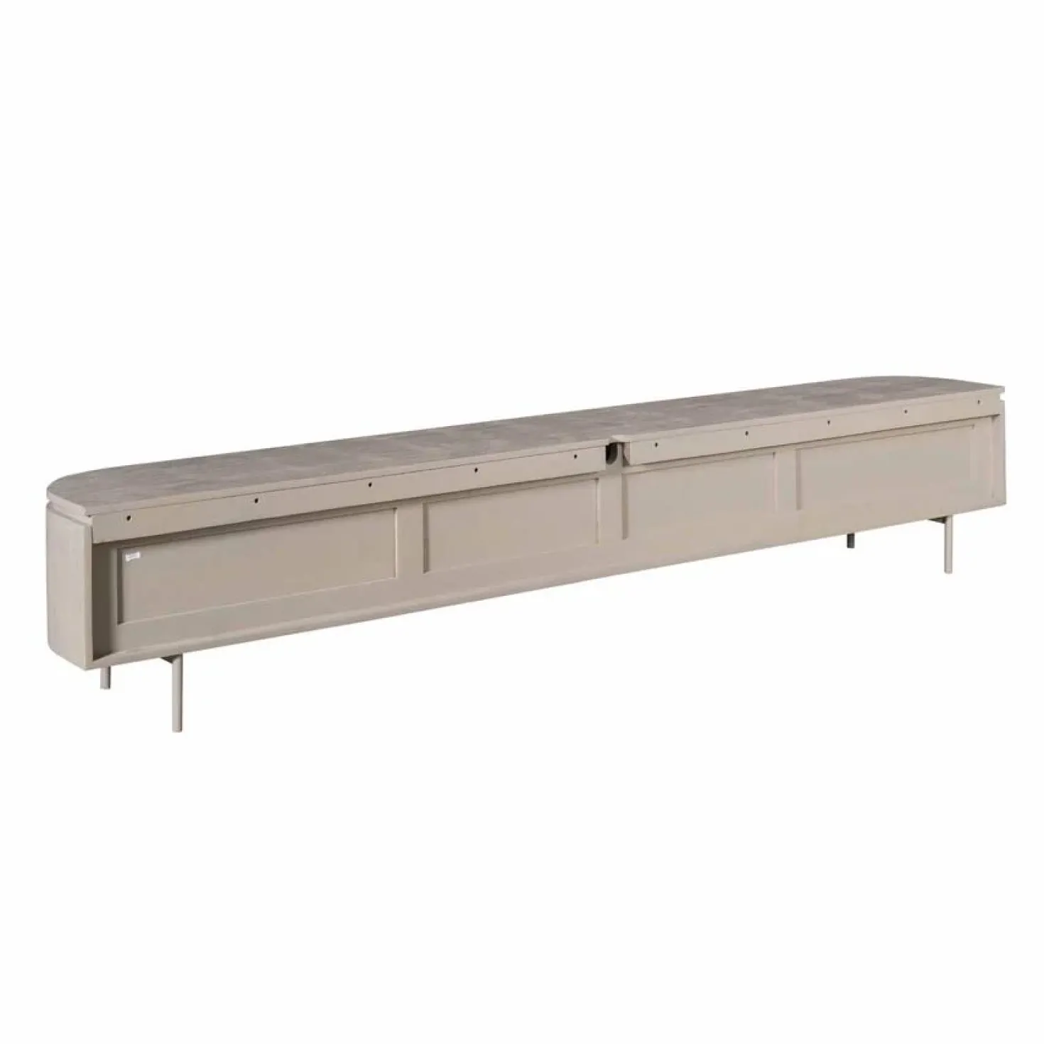 Evi Zwevend Tv meubel Taupe Mangohout 200cm