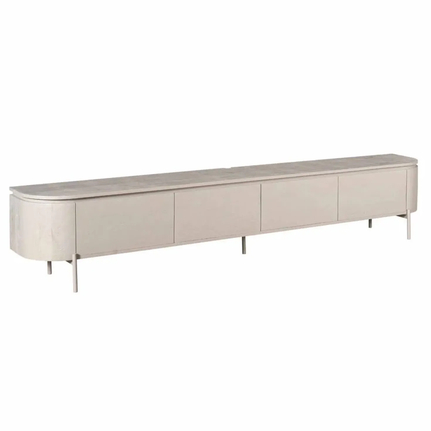 Evi Zwevend Tv meubel Taupe Mangohout 240cm
