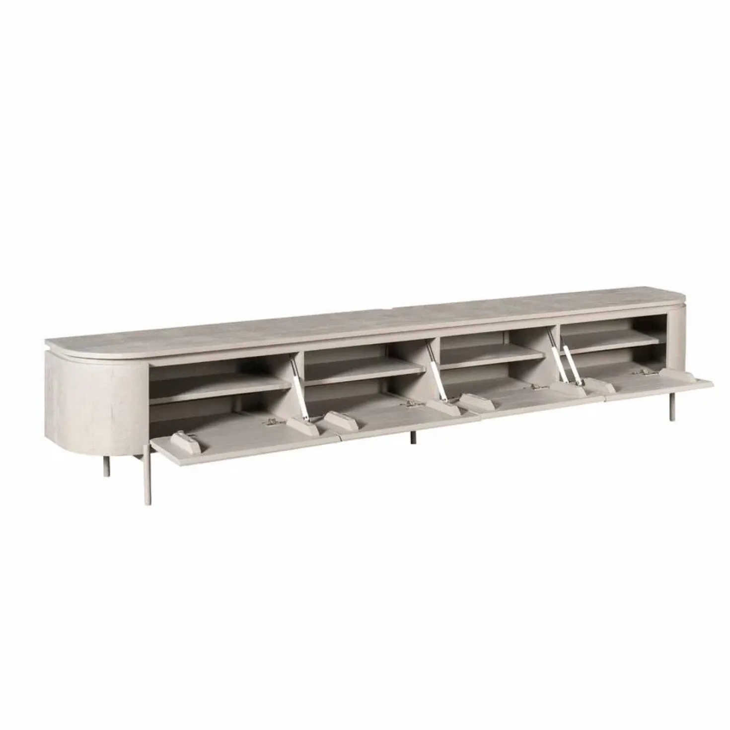 Evi Zwevend Tv meubel Taupe Mangohout 240cm