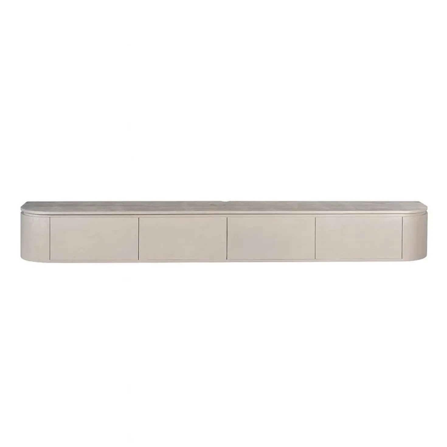 Evi Zwevend Tv meubel Taupe Mangohout 240cm
