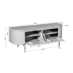 Evi Zwevend Tv meubel Zand Mangohout 120cm