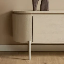 Evi Zwevend Tv meubel Zand Mangohout 120cm