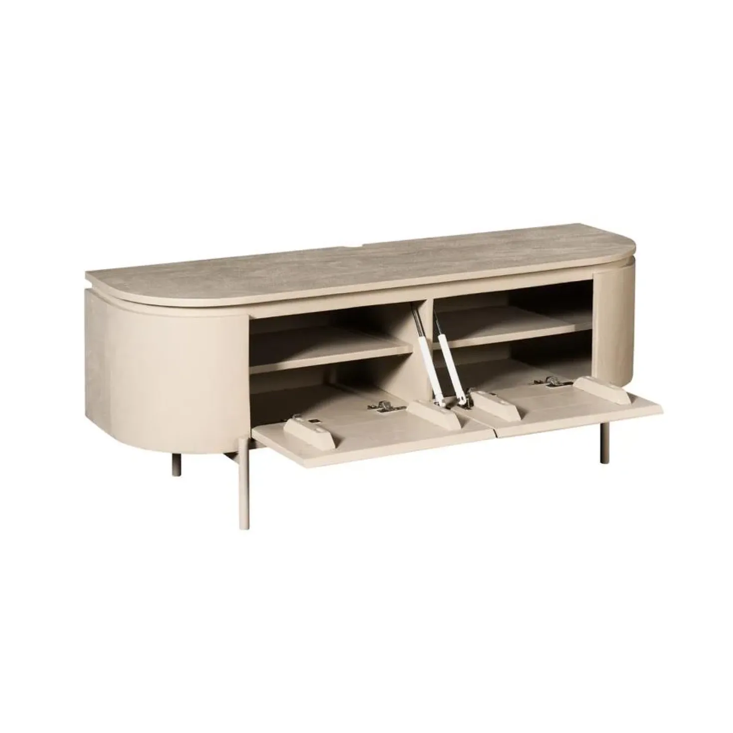 Evi Zwevend Tv meubel Zand Mangohout 120cm