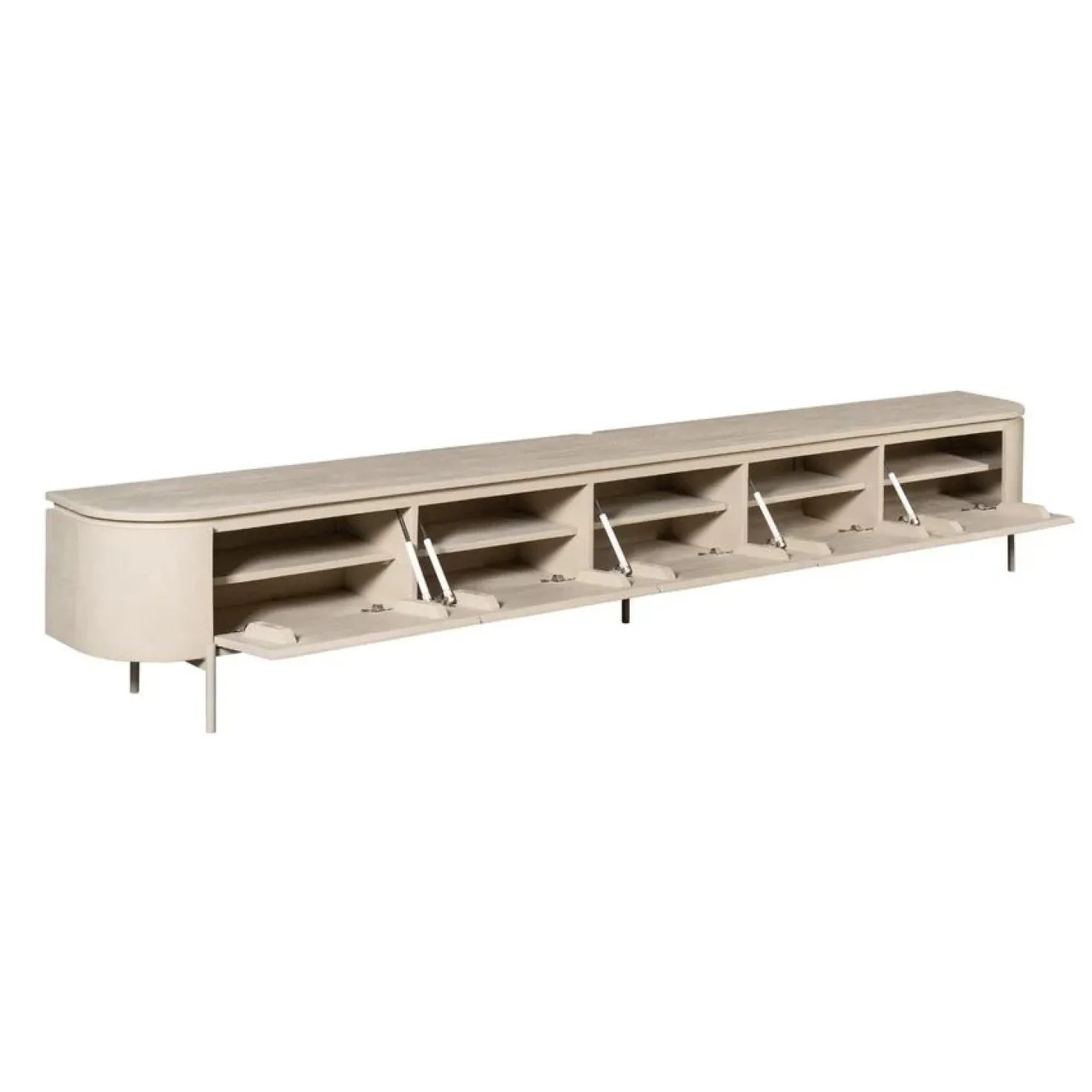 Evi Zwevend Tv meubel Zand Mangohout 280cm