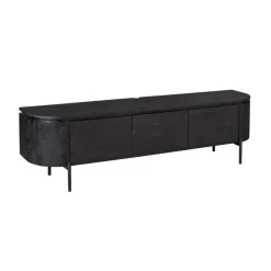 Evi Zwevend Tv meubel Zwart Mangohout 160cm