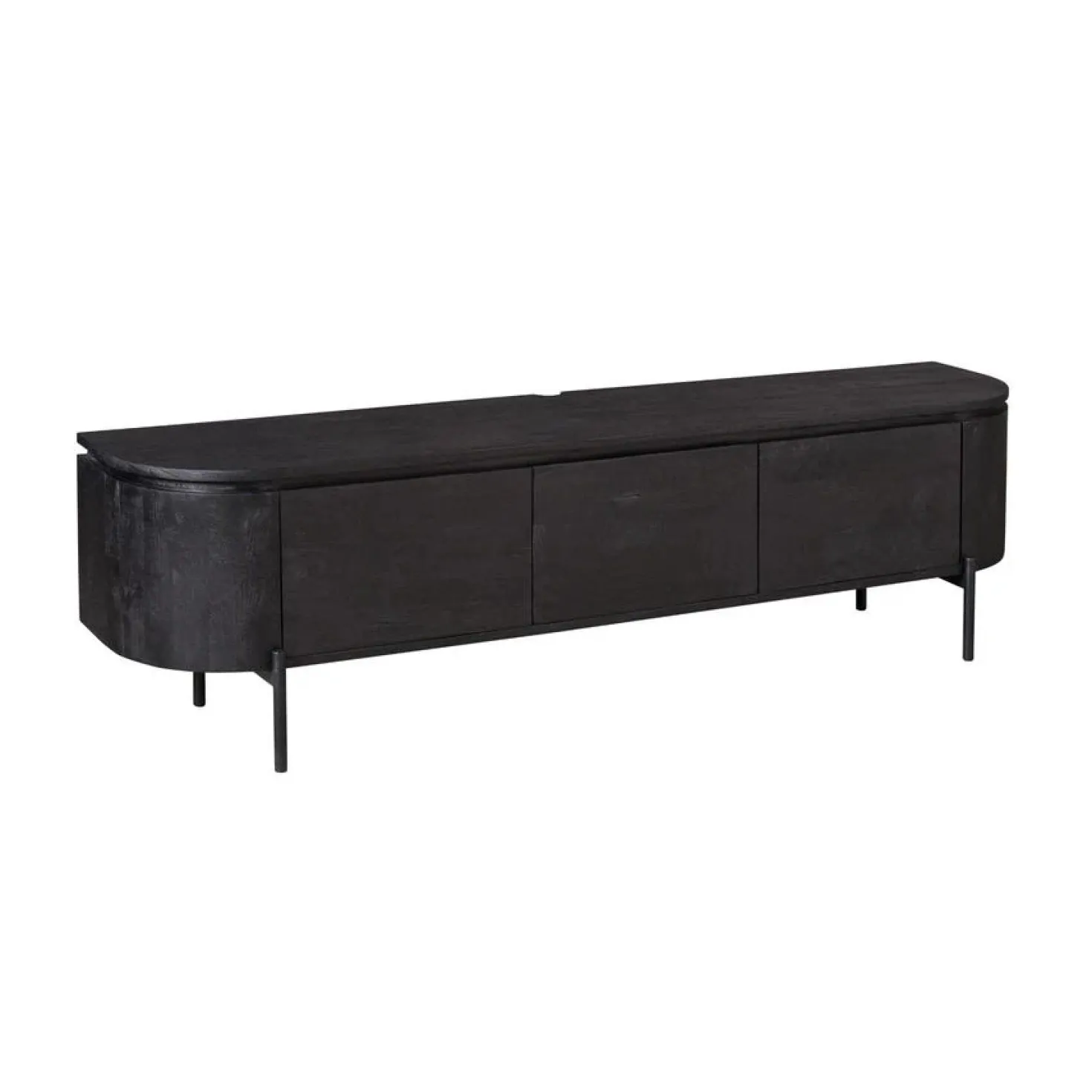 Evi Zwevend Tv meubel Zwart Mangohout 160cm