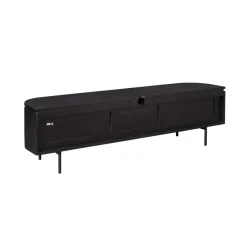 Evi Zwevend Tv meubel Zwart Mangohout 160cm