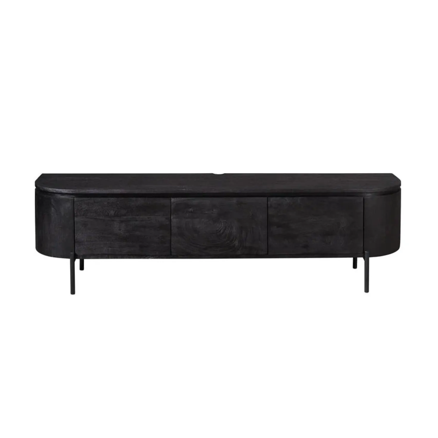 Evi Zwevend Tv meubel Zwart Mangohout 160cm