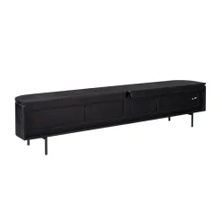 Evi Zwevend Tv meubel Zwart Mangohout 200cm