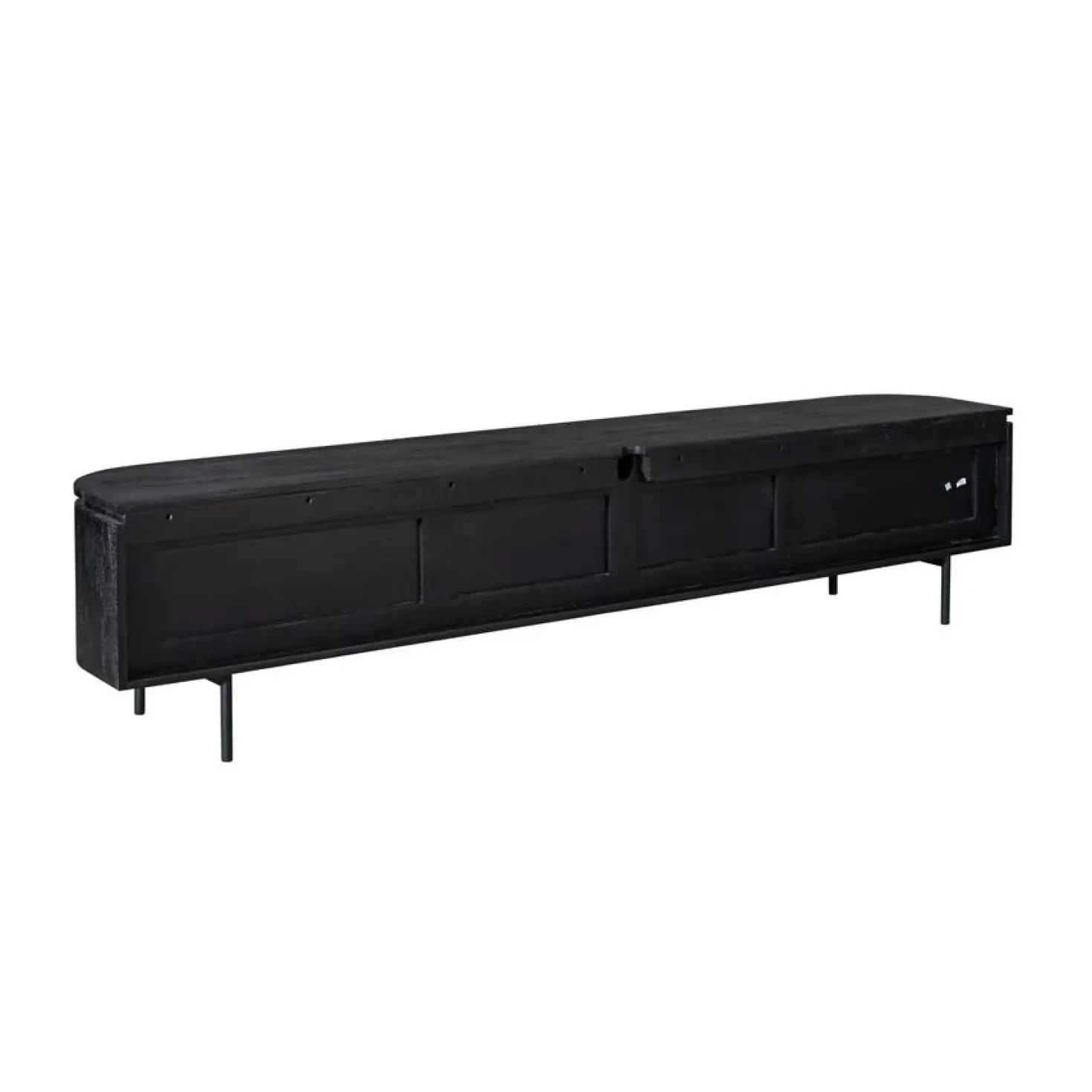 Evi Zwevend Tv meubel Zwart Mangohout 200cm