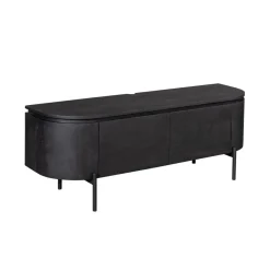 Evi Zwevend Tv meubel Zwart Mangohout 120cm
