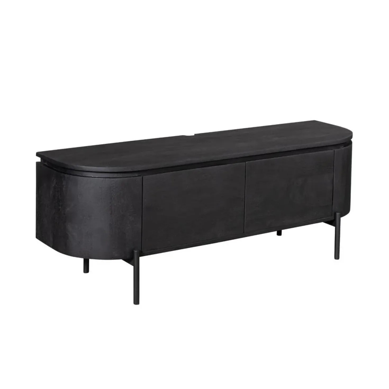 Evi Zwevend Tv meubel Zwart Mangohout 120cm