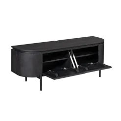 Evi Zwevend Tv meubel Zwart Mangohout 120cm