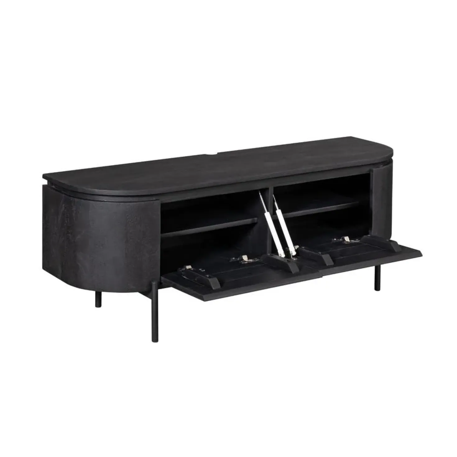 Evi Zwevend Tv meubel Zwart Mangohout 120cm