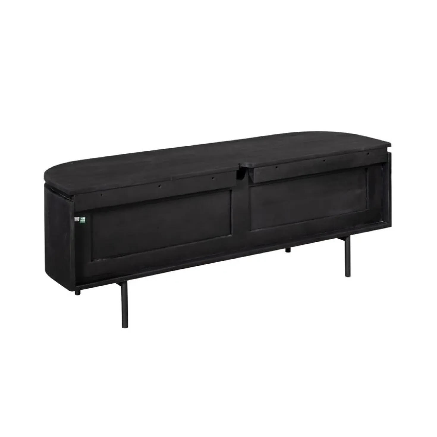 Evi Zwevend Tv meubel Zwart Mangohout 120cm