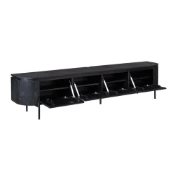 Evi Zwevend Tv meubel Zwart Mangohout 240cm