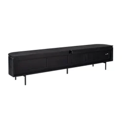 Evi Zwevend Tv meubel Zwart Mangohout 240cm
