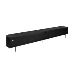 Evi Zwevend Tv meubel Zwart Mangohout 280cm