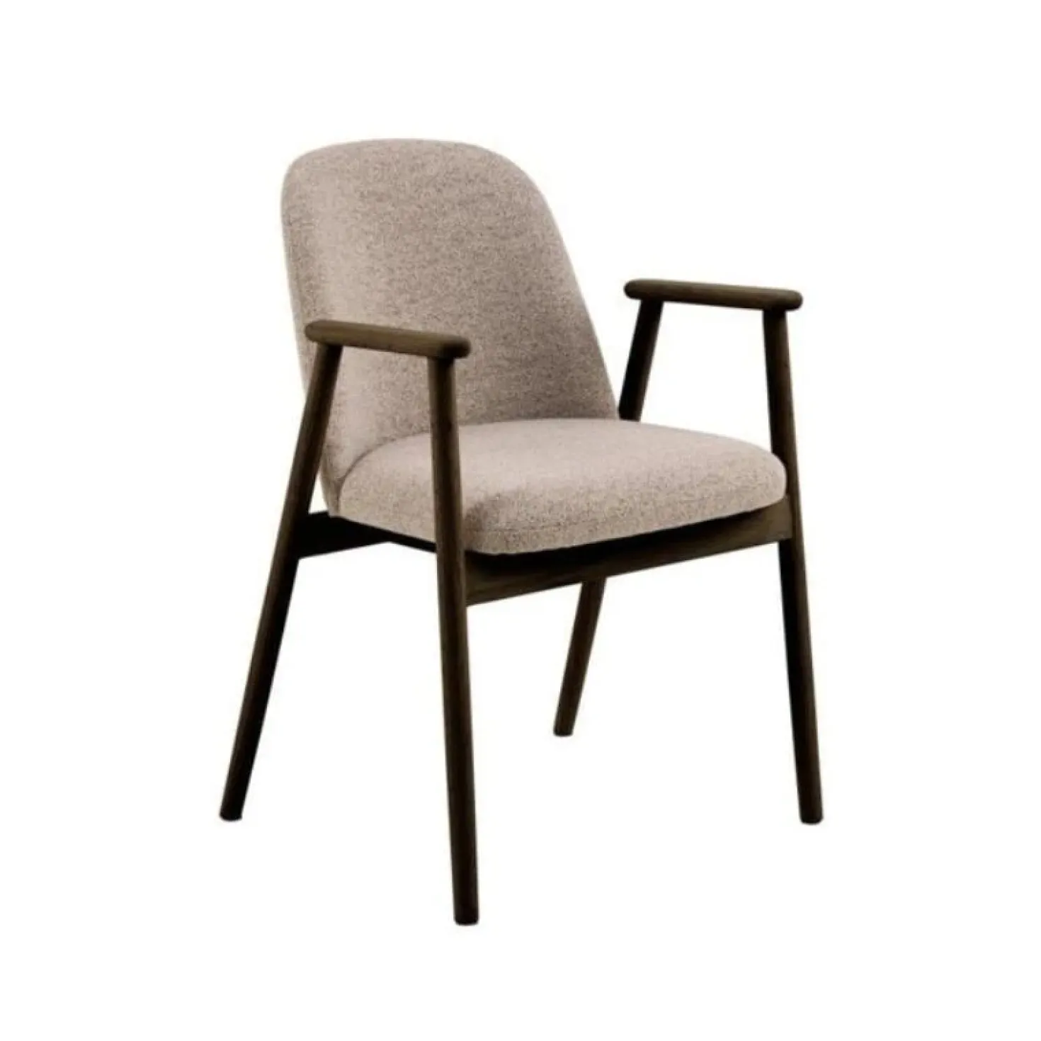 Evron Eetkamerstoel Beige met bruine poten