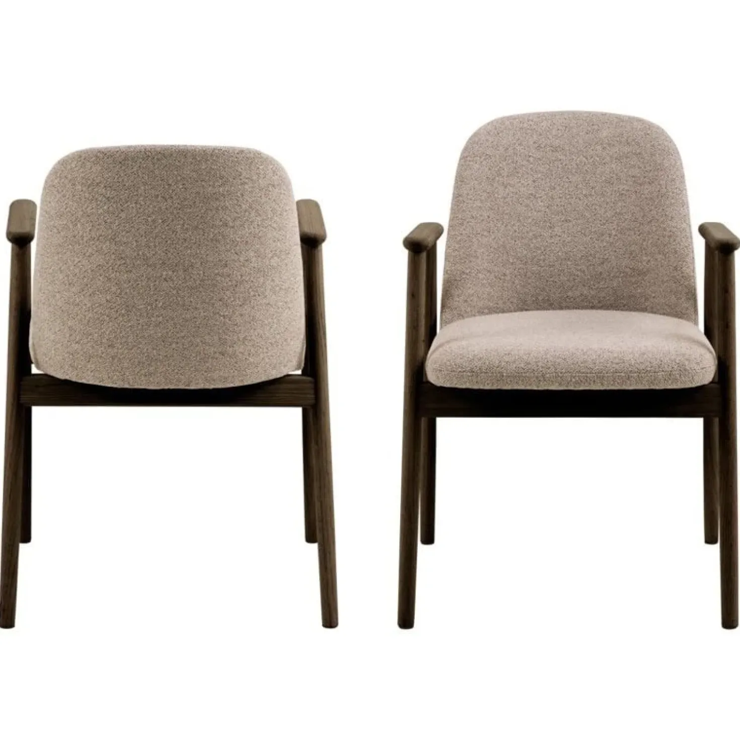 Evron Eetkamerstoel Beige met bruine poten