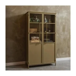 Exhibit Vitrinekast metaal khaki 99 cm
