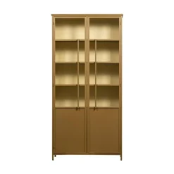 Exhibit XL 2-deurs Vitrinekast metaal honinggeel 99 cm