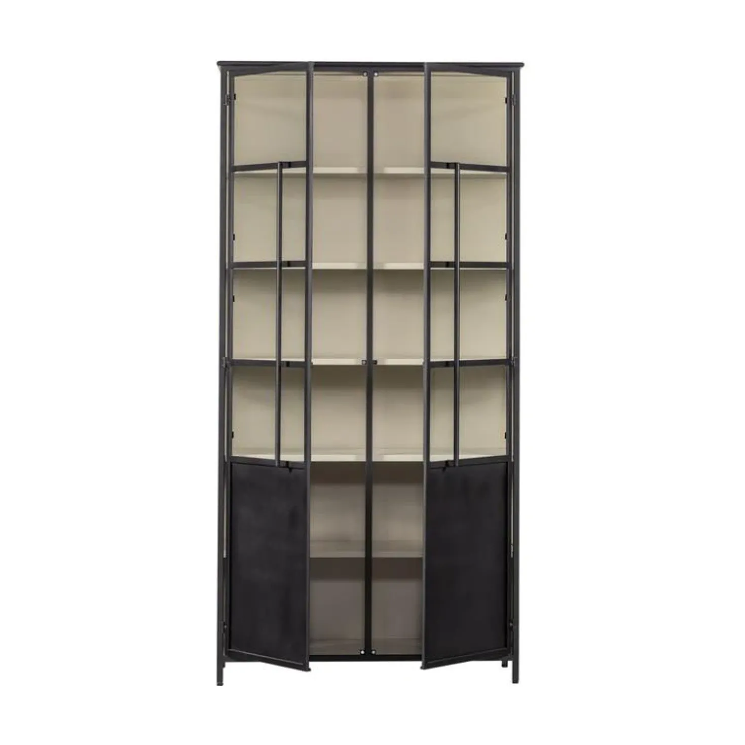 Exhibit XL 2-deurs Vitrinekast metaal zwart 99 cm