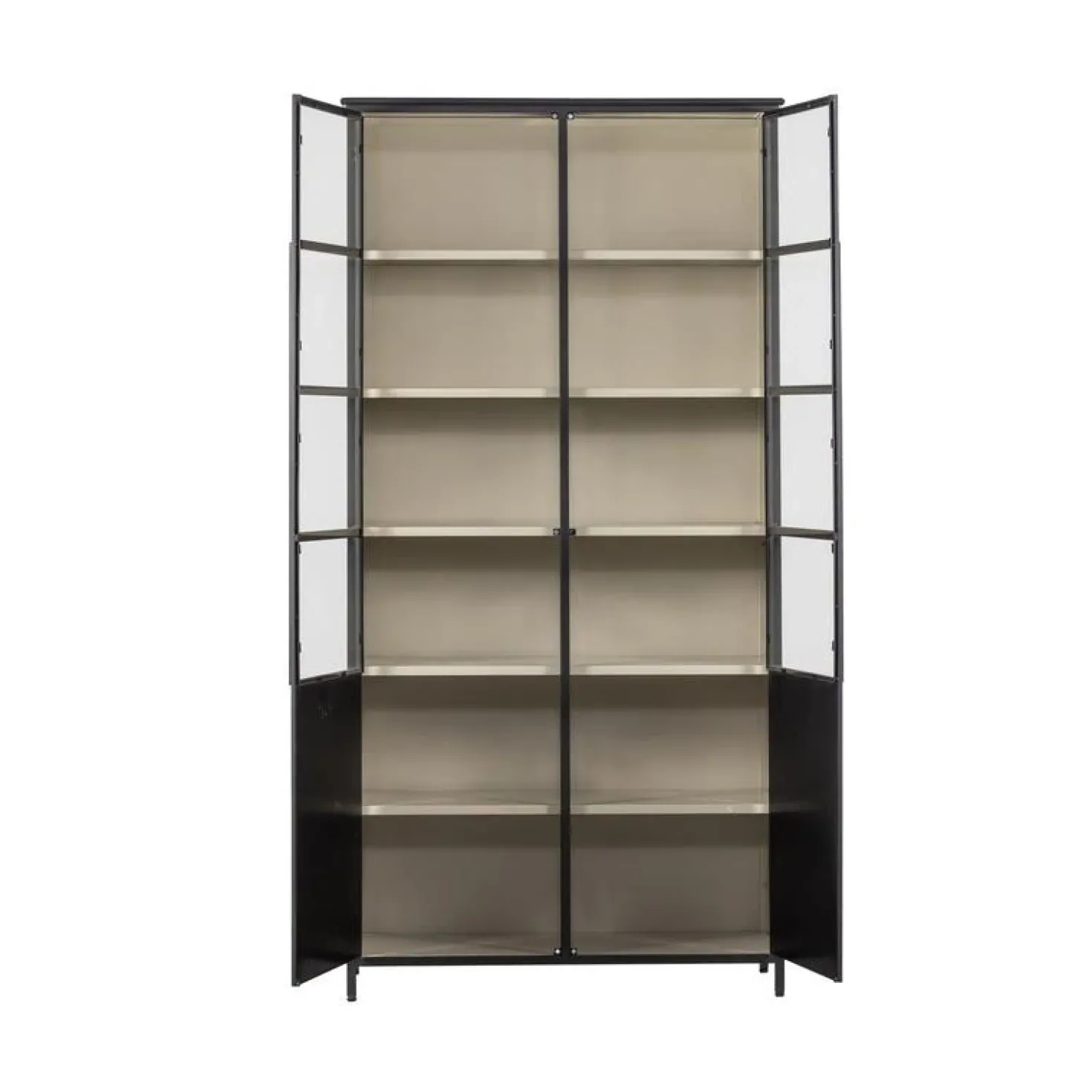 Exhibit XL 2-deurs Vitrinekast metaal zwart 99 cm
