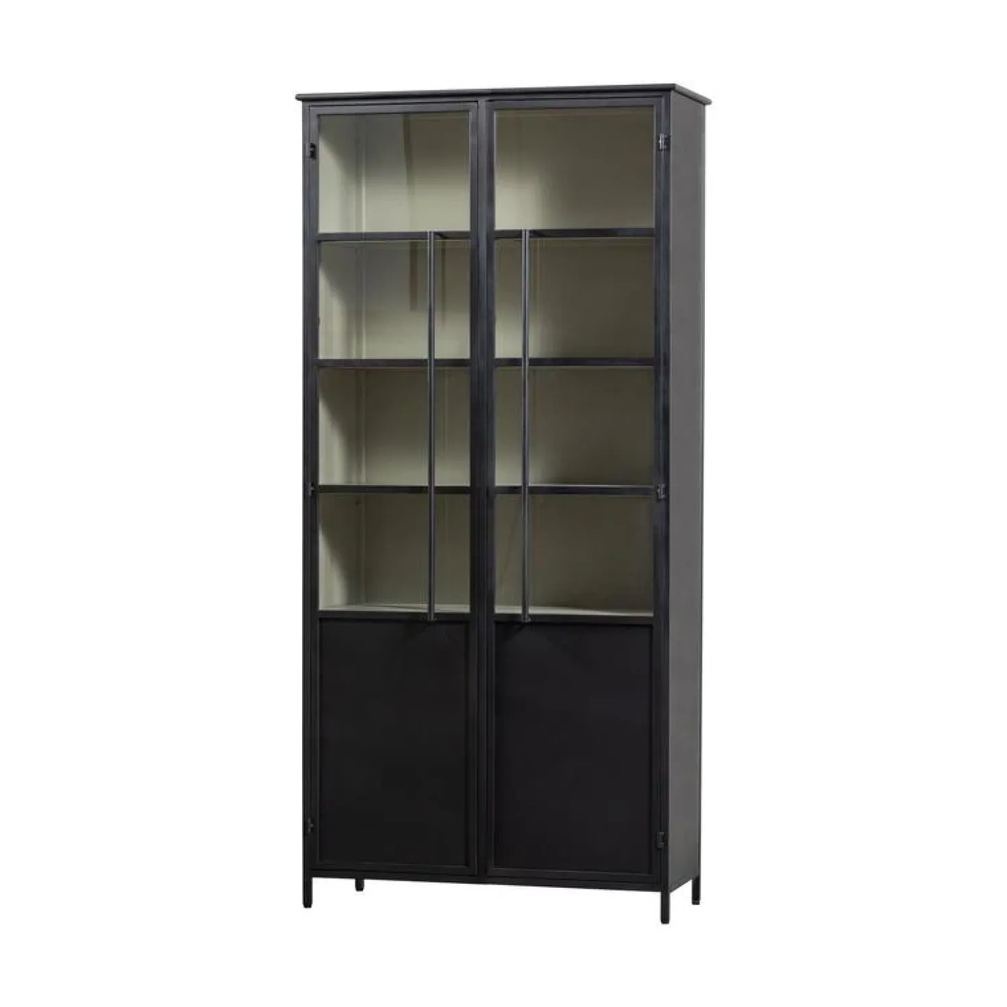 Exhibit XL 2-deurs Vitrinekast metaal zwart 99 cm