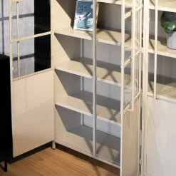Exhibit XL 3-deurs Vitrinekast metaal zand