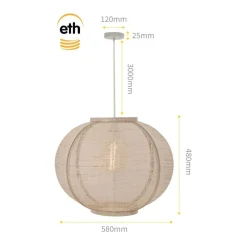 Fabric 1-lichts Hanglamp Zand 58cm