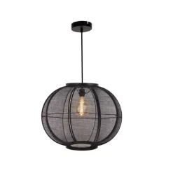 Fabric 1-lichts Hanglamp Zwart 58cm