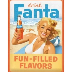 Fanta - Beach girl - metalen bord