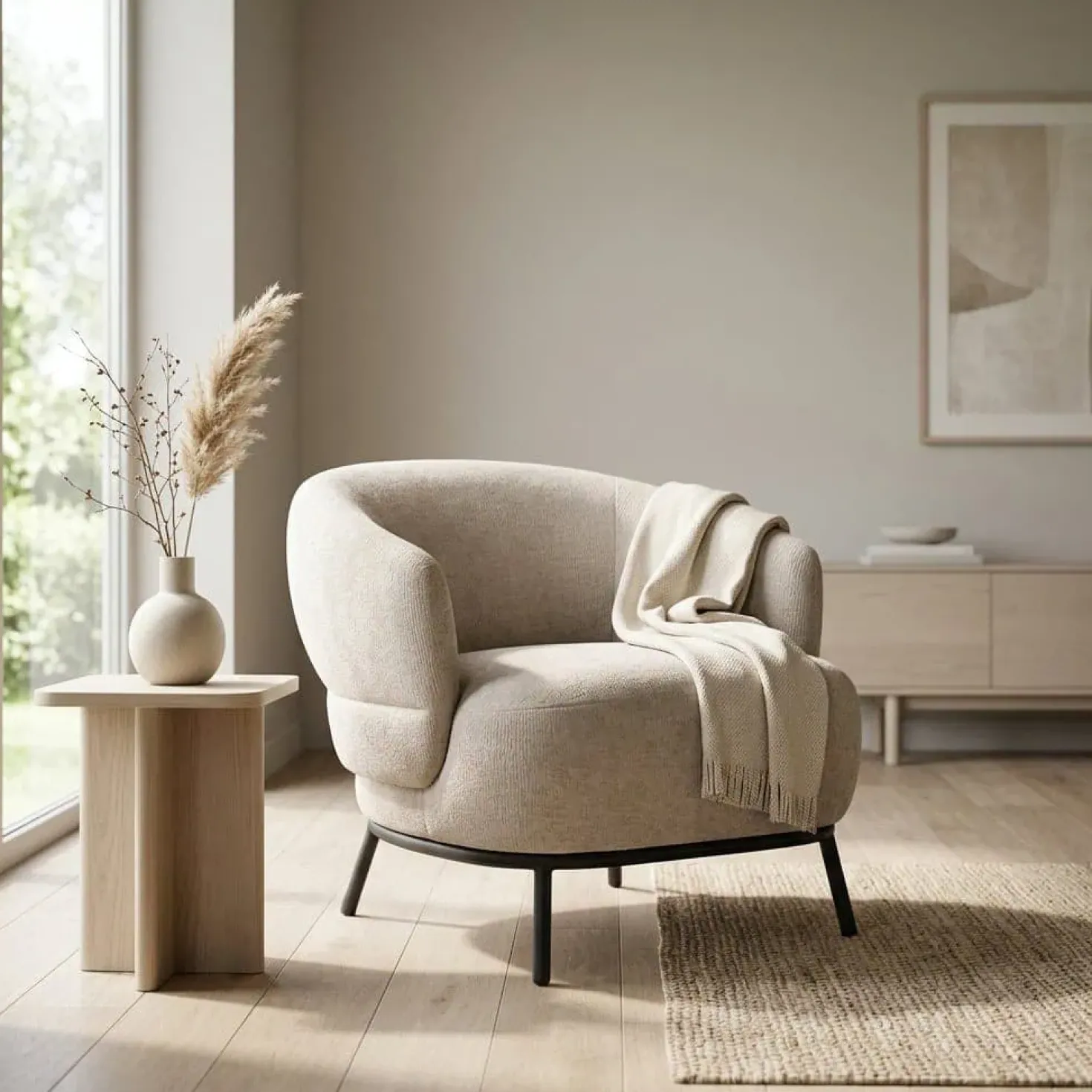 Fauteuil David Taupe 84cm