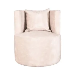 Fauteuil Evy Naturel Velours 65cm