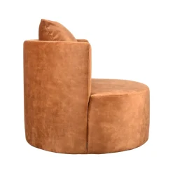 Fauteuil Evy Oker Velours 90cm