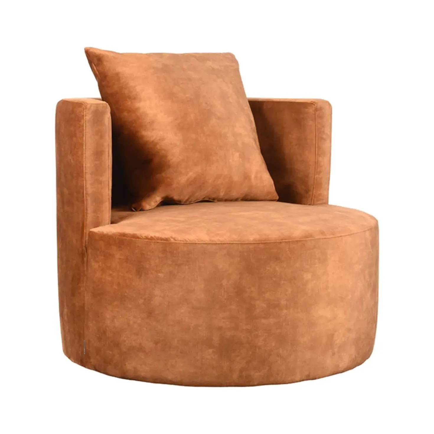 Fauteuil Evy Oker Velours 90cm