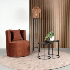 Fauteuil Evy Rust Velours 65cm