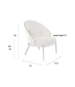 Fauteuil Rodin Grijs 78cm