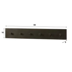 Fenna Kapstok 6 haken Brons 60cm