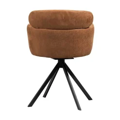 Fenne Draaibare eetkamerstoel leerlook cognac