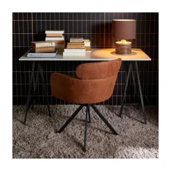 Fenne Draaibare eetkamerstoel leerlook cognac